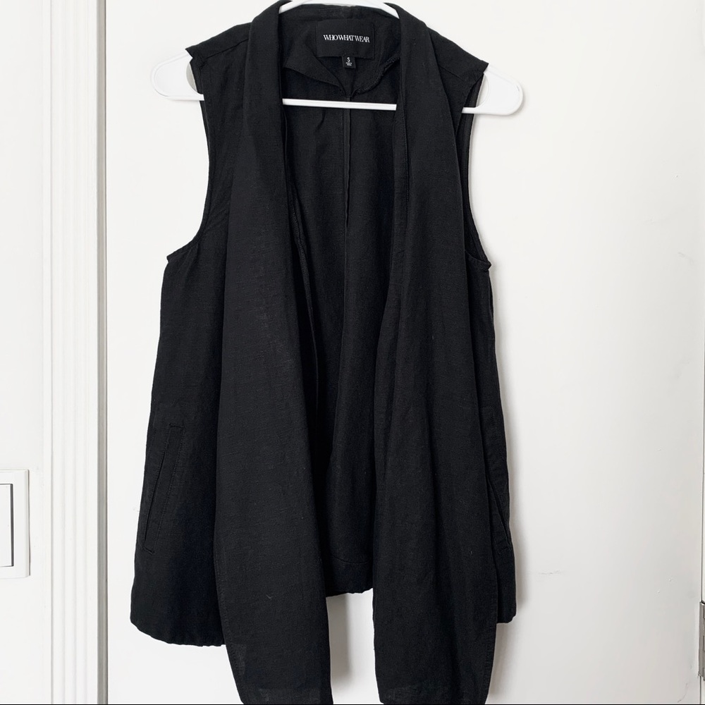 Who What Wear Open Front Black Vest
